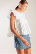 Load image into Gallery viewer, MEMORIES IN FOCUS WHITE WOVEN TOP
