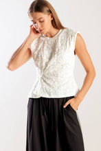 Load image into Gallery viewer, HIDDEN SMILES WHITE WOVEN LACE TOP
