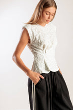 Load image into Gallery viewer, HIDDEN SMILES WHITE WOVEN LACE TOP
