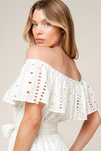 Load image into Gallery viewer, CATCHING MY BREATH EYELET MIDI DRESS
