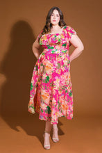Load image into Gallery viewer, HAPPIEST HERE WOVEN MIDI DRESS
