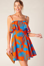 Load image into Gallery viewer, STOPPING TIME ORANGE WOVEN MINI DRESS
