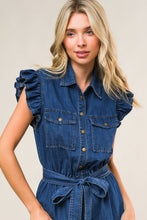 Load image into Gallery viewer, FAN FAVORITE WOVEN DENIM MIDI DRESS
