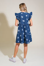 Load image into Gallery viewer, ROMANTICALLY ENTANGLED DENIM MINI DRESS
