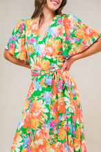 Load image into Gallery viewer, EFFERVESCENT LOVE TRUE WRAP MIDI DRESS
