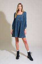 Load image into Gallery viewer, EXOTIC ESCAPE DENIM MINI DRESS
