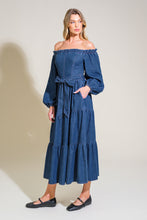 Load image into Gallery viewer, ARTISTIC IMPULSE DENIM MIDI DRESS

