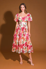 Load image into Gallery viewer, FLORAL REVERIE WOVEN MIDI DRESS
