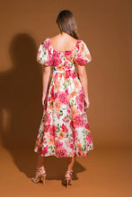 Load image into Gallery viewer, FLORAL REVERIE WOVEN MIDI DRESS
