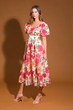 Load image into Gallery viewer, FLORAL REVERIE WOVEN MIDI DRESS
