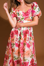 Load image into Gallery viewer, FLORAL REVERIE WOVEN MIDI DRESS
