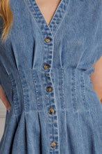 Load image into Gallery viewer, ROSES OF LOVE DENIM MIDI DRESS
