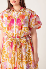 Load image into Gallery viewer, MAKING IT RIGHT IVORY FLORAL WOVEN MIDI DRESS
