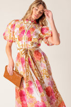 Load image into Gallery viewer, MAKING IT RIGHT IVORY FLORAL WOVEN MIDI DRESS
