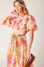 Load image into Gallery viewer, MAKING IT RIGHT IVORY FLORAL WOVEN MIDI DRESS
