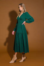 Load image into Gallery viewer, POSH PRESENCE WOVEN MIDI DRESS
