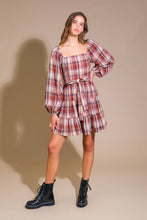 Load image into Gallery viewer, HONEY HUG PLAID MINI DRESS
