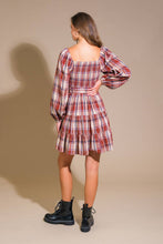 Load image into Gallery viewer, HONEY HUG PLAID MINI DRESS

