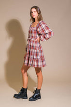 Load image into Gallery viewer, HONEY HUG PLAID MINI DRESS
