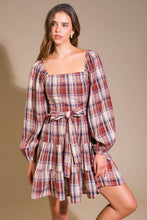 Load image into Gallery viewer, HONEY HUG PLAID MINI DRESS
