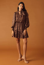 Load image into Gallery viewer, OPEN PATH ALMOND WOVEN MINI DRESS
