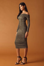 Load image into Gallery viewer, MYSTIC MIRAGE METALLIC MIDI DRESS
