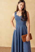 Load image into Gallery viewer, STARS AHEAD DENIM MIDI DRESS
