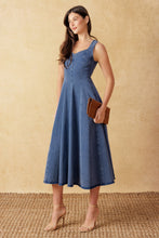Load image into Gallery viewer, STARS AHEAD DENIM MIDI DRESS

