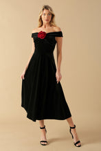 Load image into Gallery viewer, BE THERE FOR YOU VELVET MIDI DRESS

