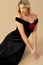 Load image into Gallery viewer, BE THERE FOR YOU VELVET MIDI DRESS
