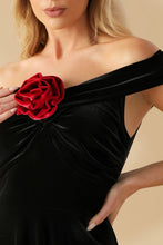Load image into Gallery viewer, BE THERE FOR YOU VELVET MIDI DRESS
