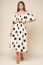 Load image into Gallery viewer, HUMMINGBIRD'S HAVEN OFF WHITE WOVEN MIDI DRESS
