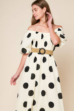 Load image into Gallery viewer, HUMMINGBIRD'S HAVEN OFF WHITE WOVEN MIDI DRESS
