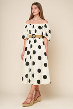 Load image into Gallery viewer, HUMMINGBIRD'S HAVEN OFF WHITE WOVEN MIDI DRESS
