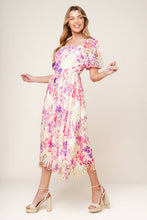 Load image into Gallery viewer, EPITOME OF ALLURE FLORAL WOVEN MIDI DRESS
