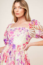 Load image into Gallery viewer, EPITOME OF ALLURE FLORAL WOVEN MIDI DRESS
