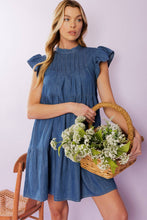 Load image into Gallery viewer, MATCH MY ENERGY WOVEN CHAMBRAY MINI DRESS

