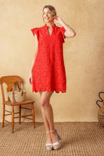 Load image into Gallery viewer, FLEETING WHISPERS LACE WOVEN MINI DRESS
