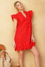 Load image into Gallery viewer, FLEETING WHISPERS LACE WOVEN MINI DRESS
