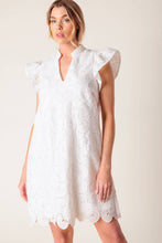 Load image into Gallery viewer, FLEETING WHISPERS LACE WOVEN MINI DRESS
