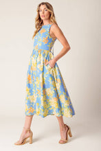 Load image into Gallery viewer, LIKE MAGIC POWDER BLUE WOVEN MIDI DRESS
