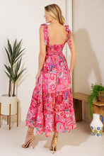 Load image into Gallery viewer, STILL DECIDING FUCHSIA WOVEN MIDI DRESS
