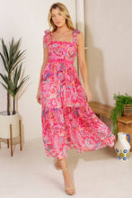 Load image into Gallery viewer, STILL DECIDING FUCHSIA WOVEN MIDI DRESS
