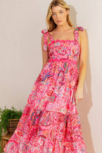 Load image into Gallery viewer, STILL DECIDING FUCHSIA WOVEN MIDI DRESS
