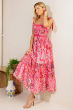 Load image into Gallery viewer, STILL DECIDING FUCHSIA WOVEN MIDI DRESS
