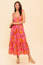 Load image into Gallery viewer, GARDEN GATHERING PINK WOVEN MIDI DRESS
