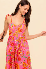 Load image into Gallery viewer, GARDEN GATHERING PINK WOVEN MIDI DRESS
