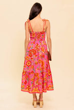 Load image into Gallery viewer, GARDEN GATHERING PINK WOVEN MIDI DRESS
