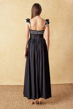 Load image into Gallery viewer, LOVELY DARLING BLACK WOVEN MIDI DRESS
