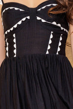 Load image into Gallery viewer, LOVELY DARLING BLACK WOVEN MIDI DRESS

